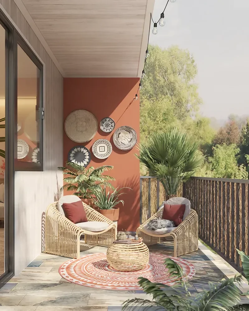 mur terracotta deco balcon