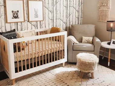 deco chambre bebe cabane bois