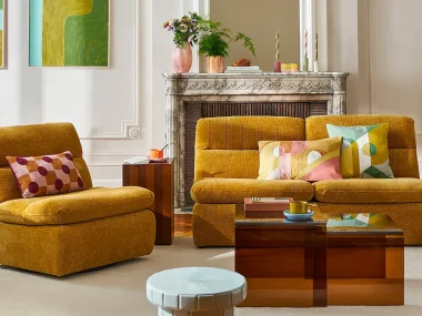 fauteuil velours pivotant