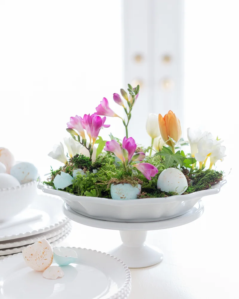 centre table paques diy vegetal oeufs