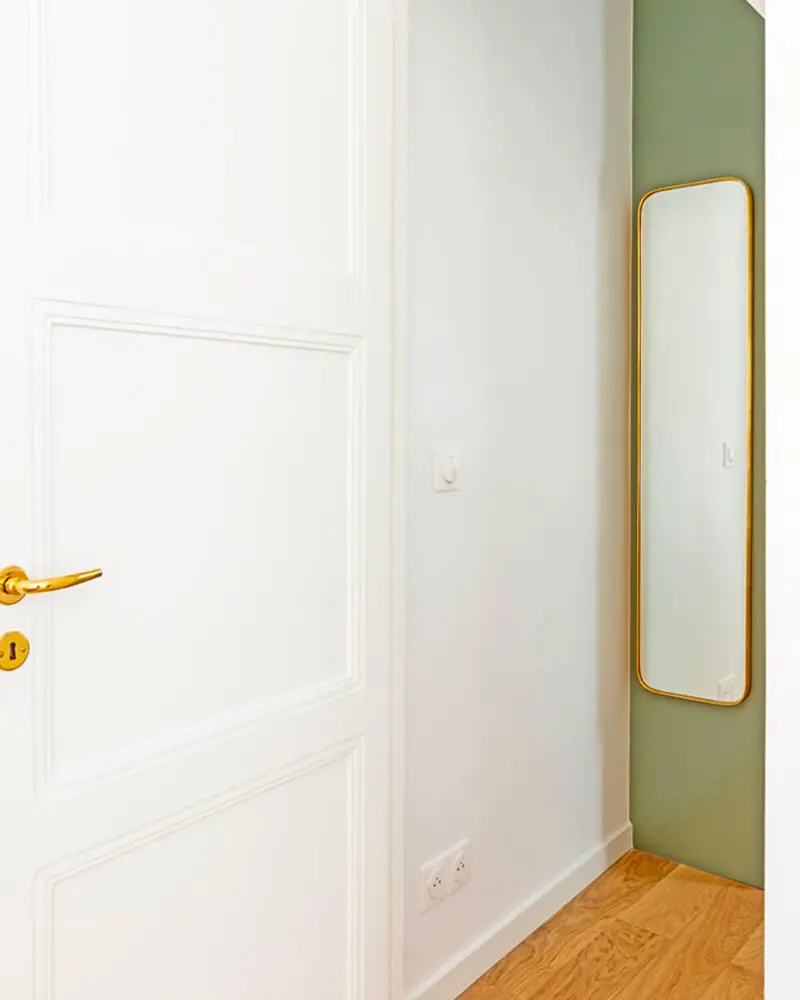 deco appartement nature vert rose entree