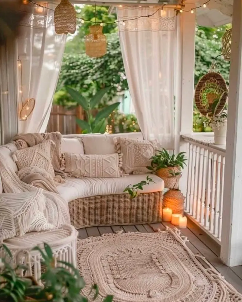 deco balcon automne rideaux