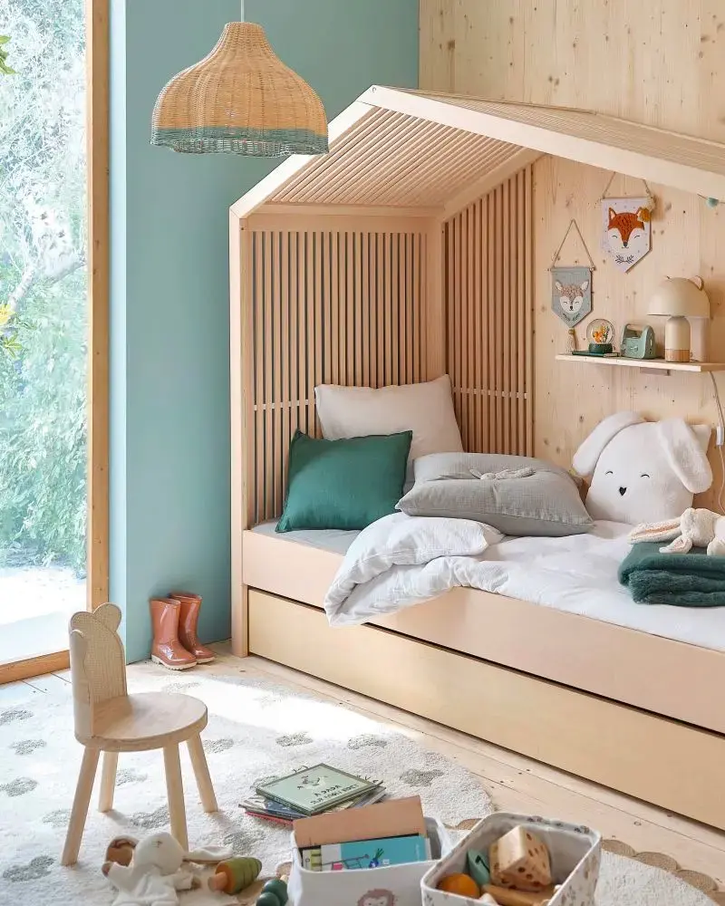 deco chambre enfant cabane moderne bois