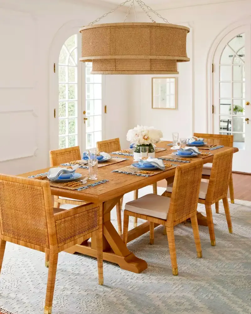 deco salle a manger bord de mer chaise rotin