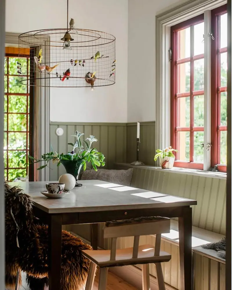 deco salle a mange scandinave suspension voliere