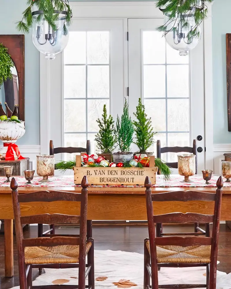 deco table noel campagne bois