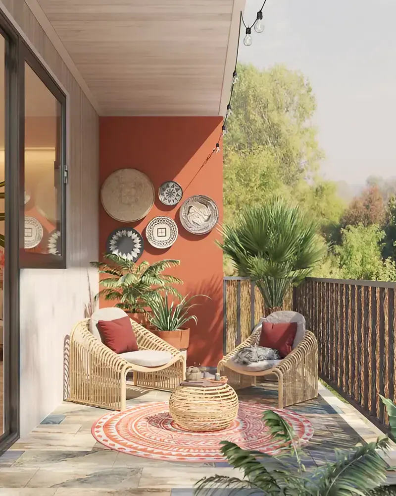 deco terrasse boheme terracotta