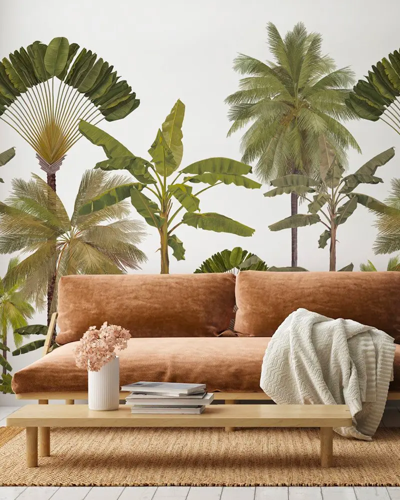 papier peint tropical deco salon