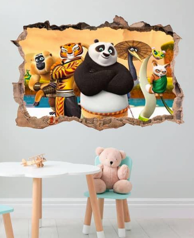 sticker enfant trou 3d
