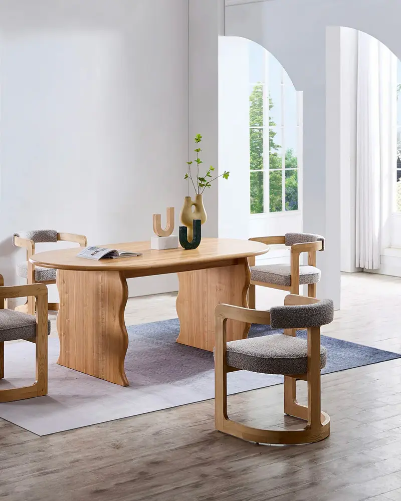 table ondulee bois deco salle a manger