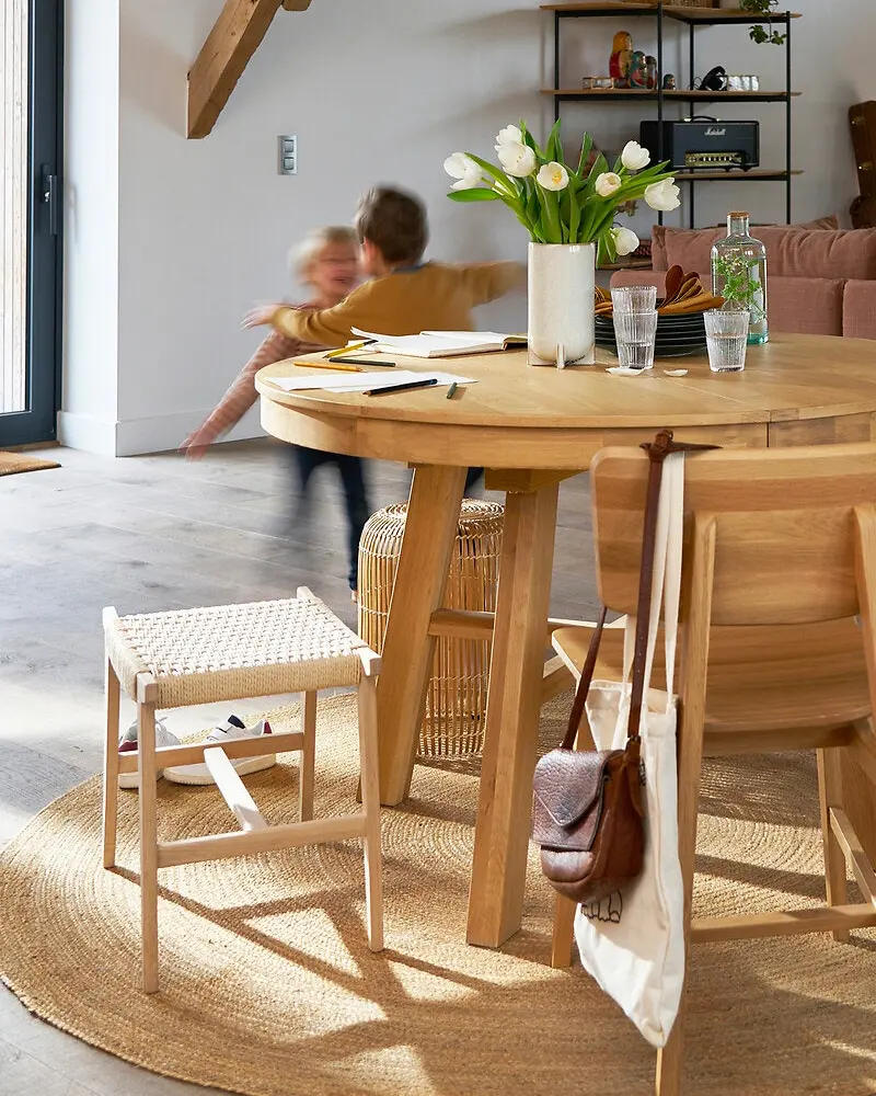 tabouret bois corde zen japandi