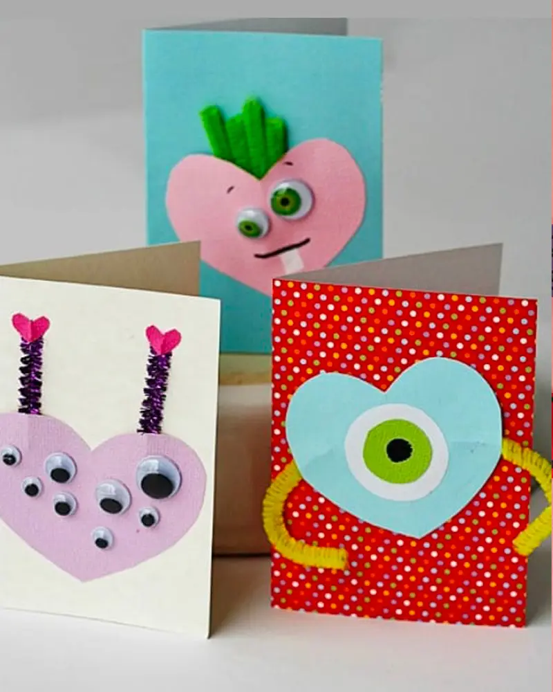 carte monstre enfant diy saint valentin