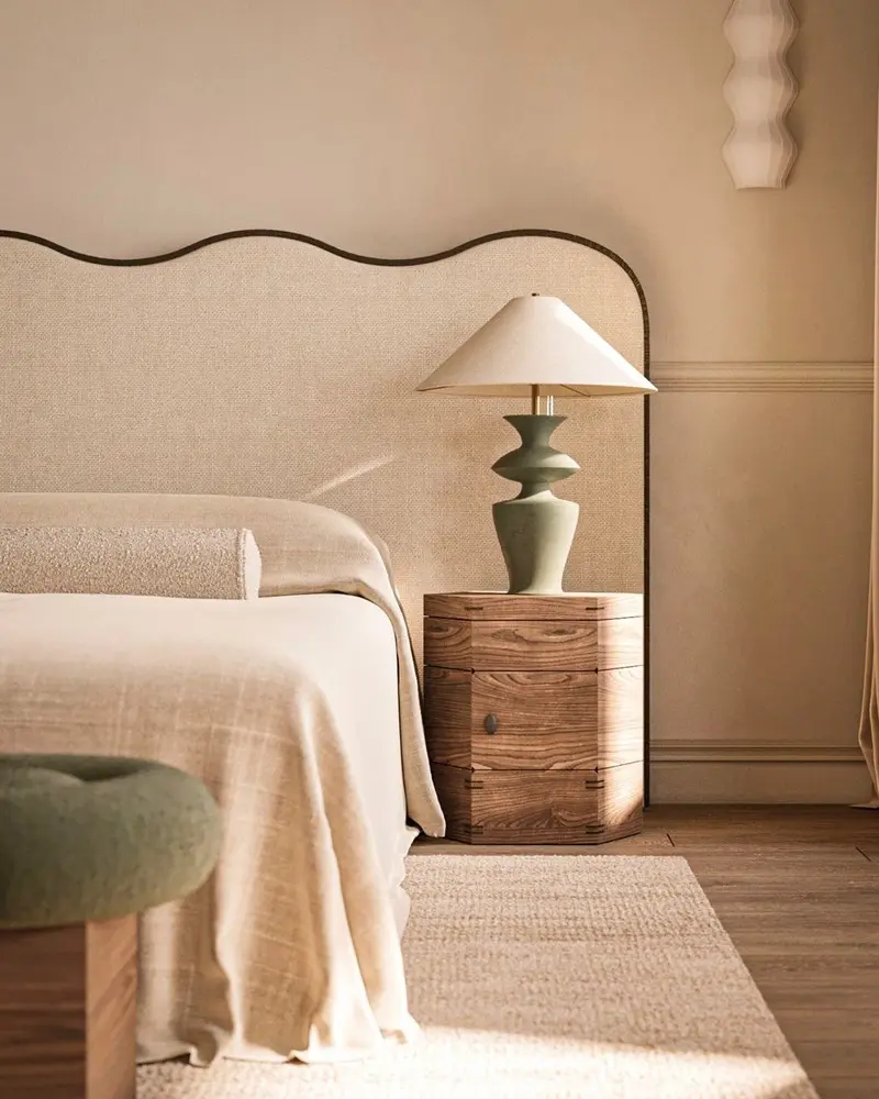 deco chambre chic tete de lit ondulee