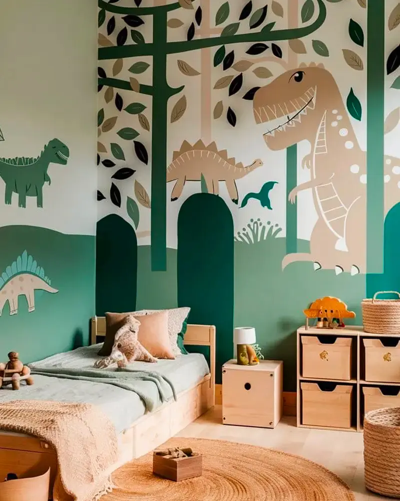 deco chambre enfant nature vert