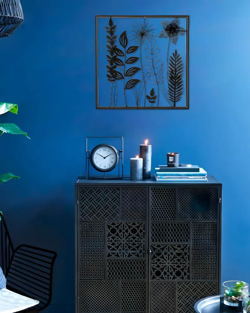 deco entree bleu metal noir