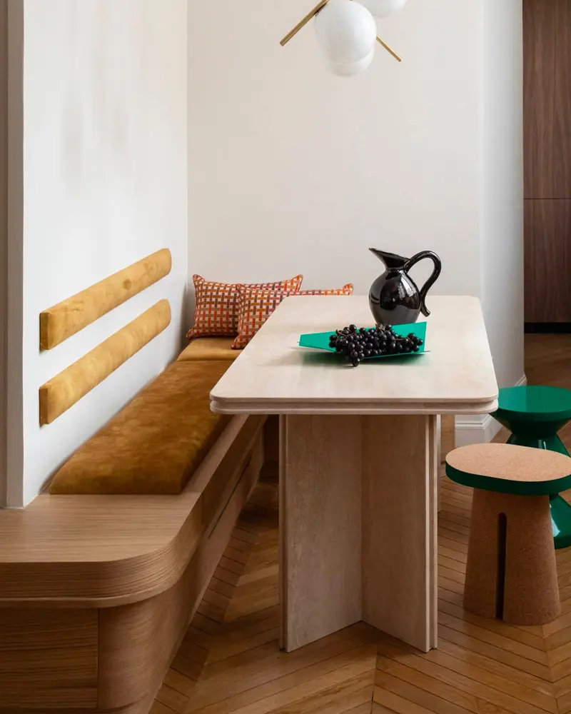 deco salle a manger banquette table sur mesure
