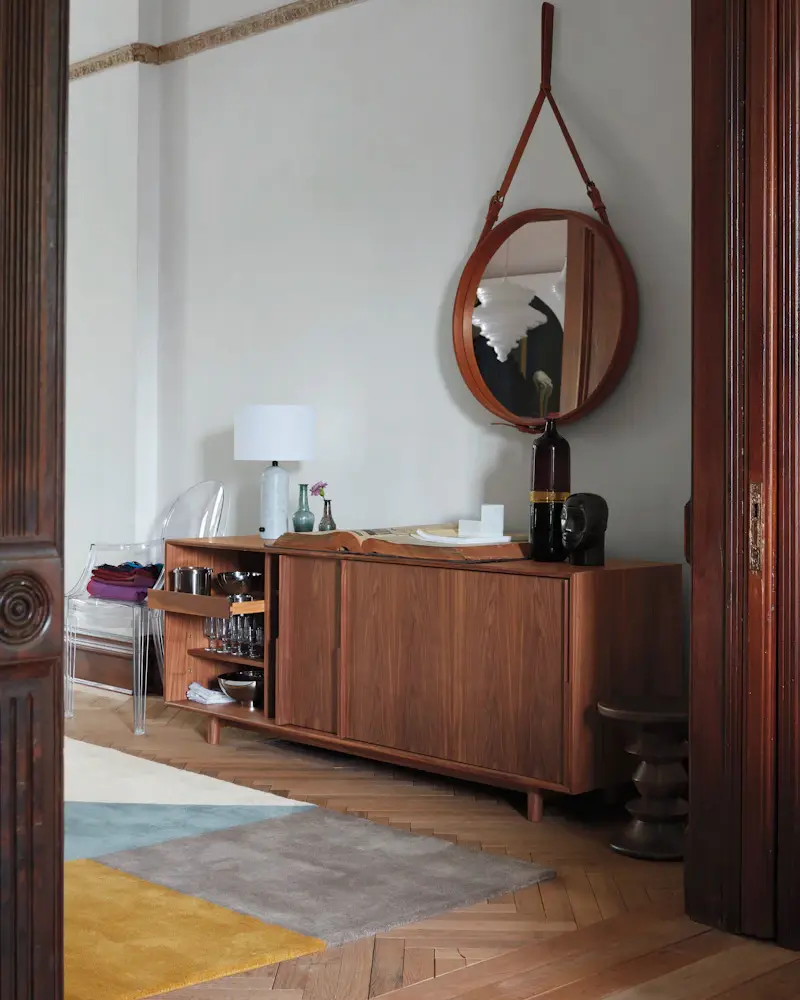 enfilade noyer deco salon
