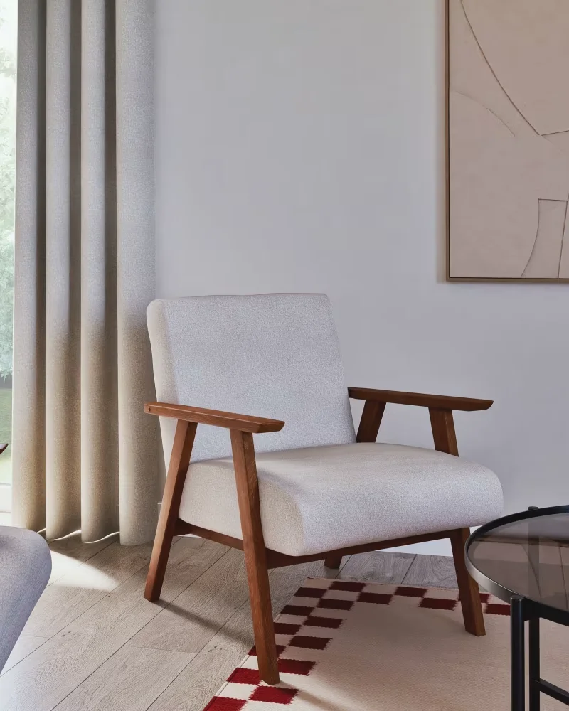 Fauteuil tissu bouclette vintage Maisons du Monde