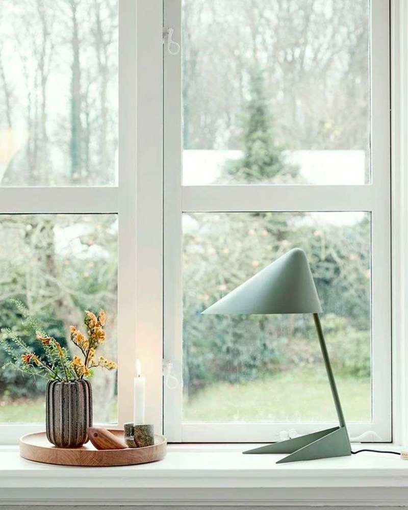 lampe moderne vert sauge metal