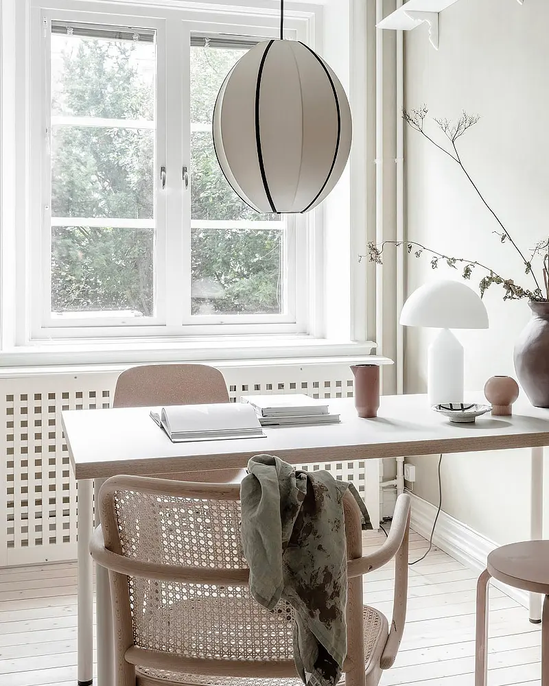 deco appartement zen japandi scandinave beige salle a manger