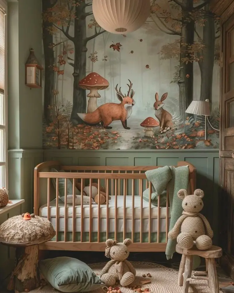 deco chambre bebe cabane bois