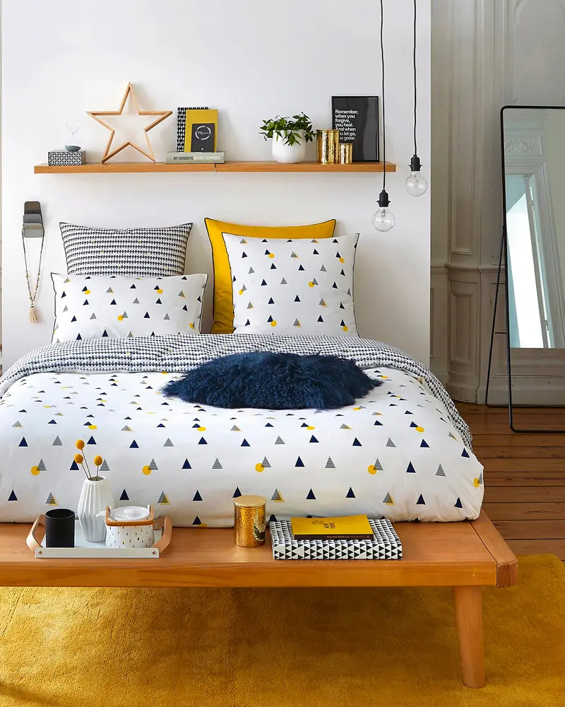 deco chambre scandinave géométrique