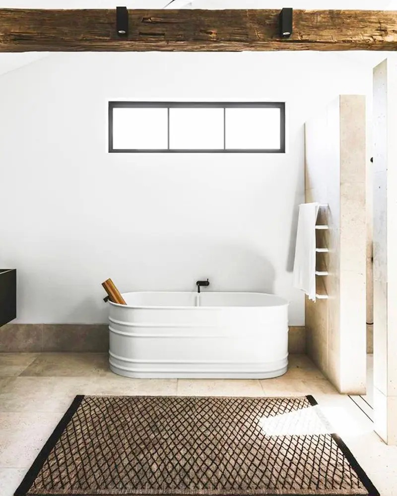 deco salle de bain minimaliste rustique