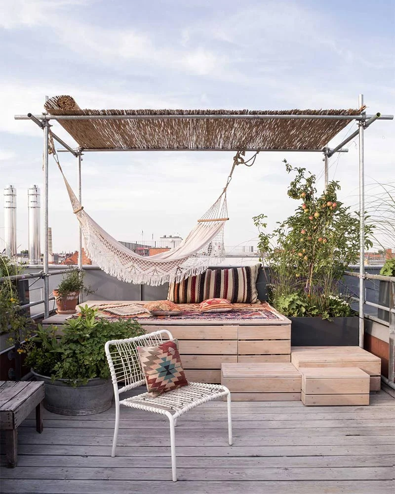 deco terrasse boheme bois