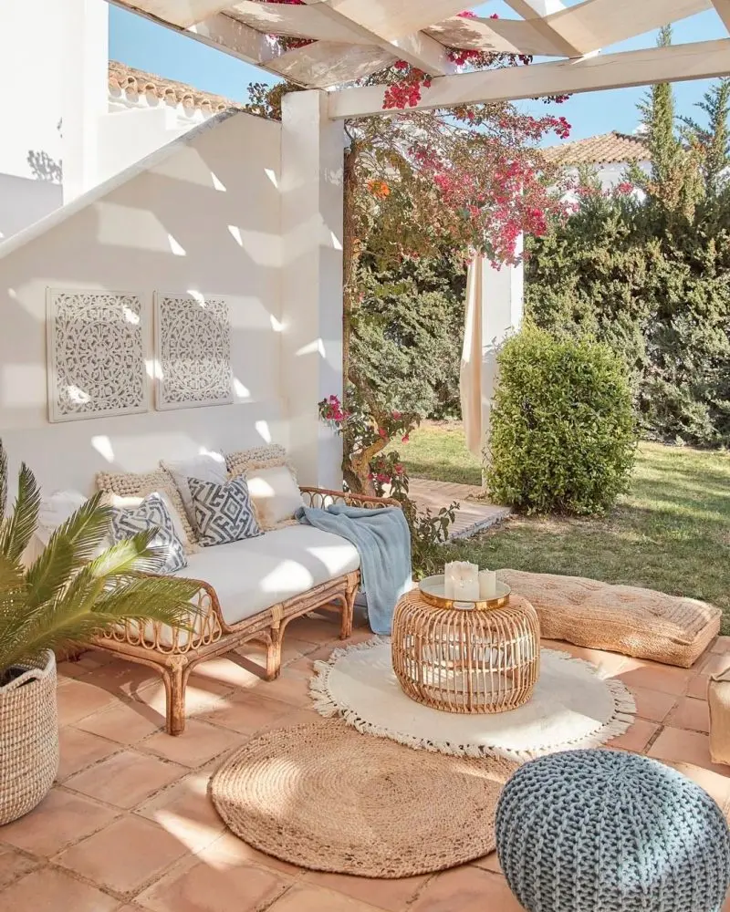 deco terrasse cosy cocooning rotin