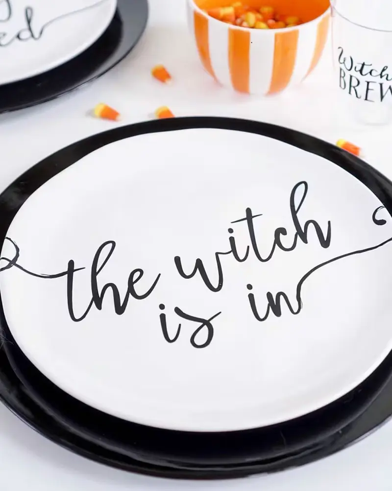 assiette message diy halloween