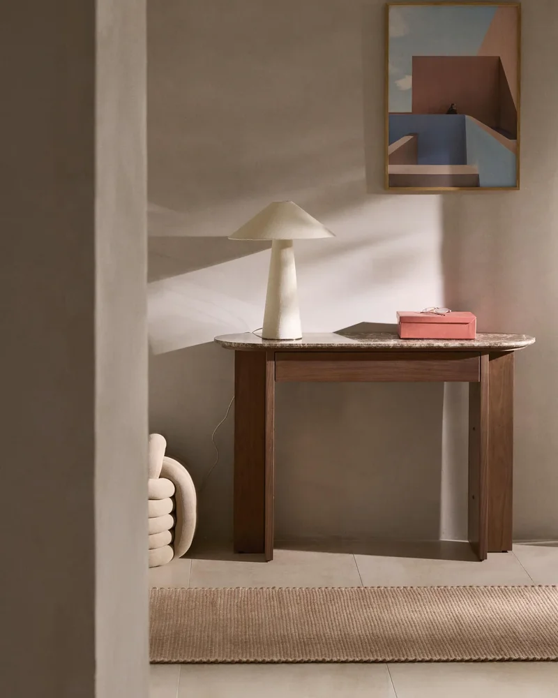 Console marbre bois foncé Westwing