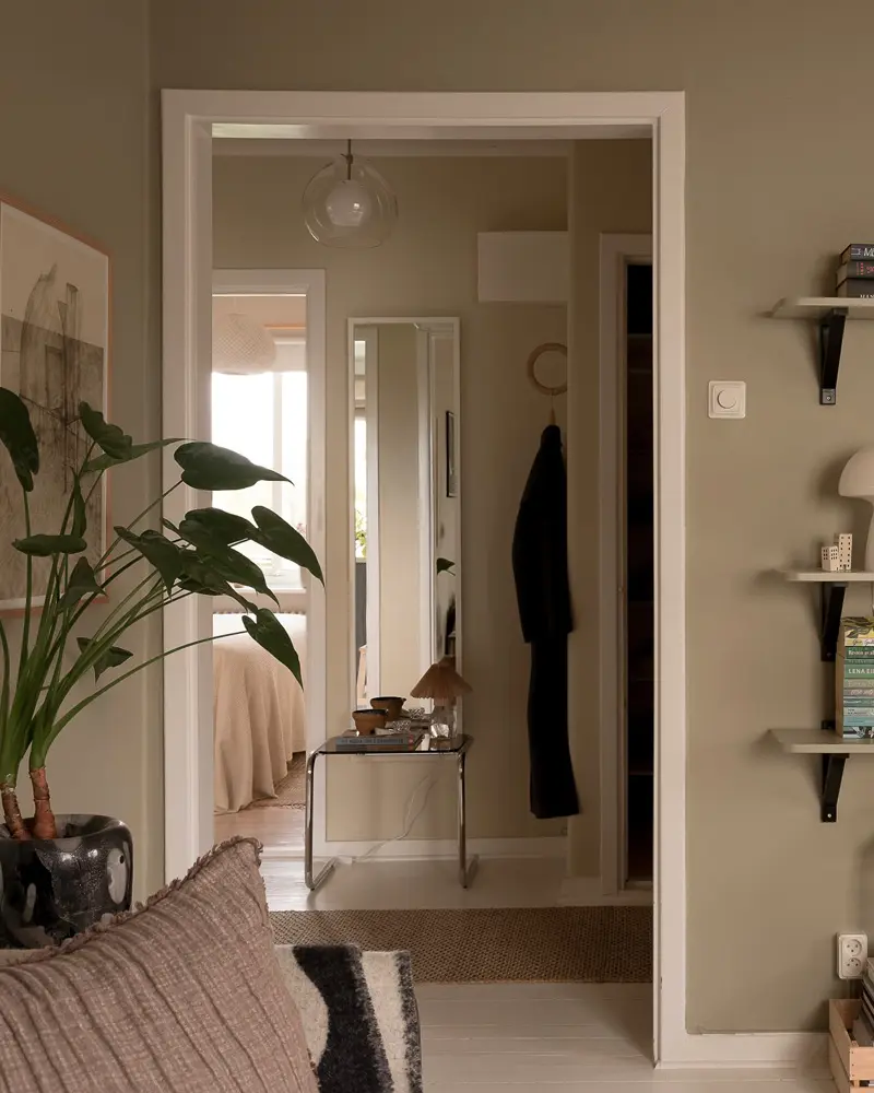 deco appartement naturel vert kaki salon
