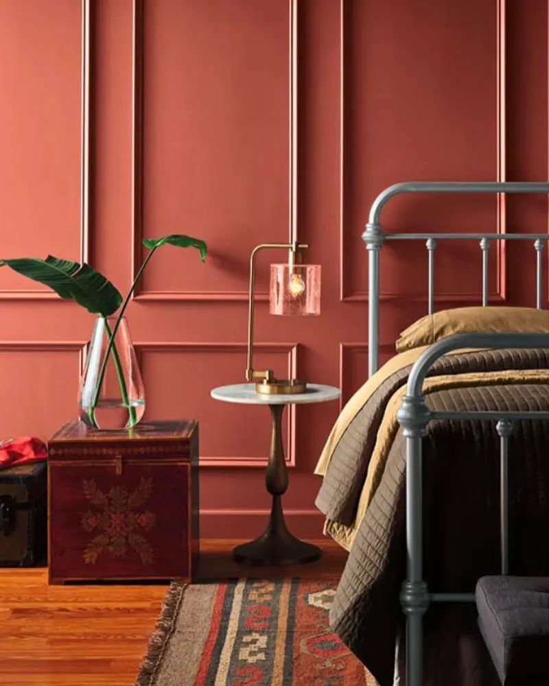 deco chambre terracotta vert