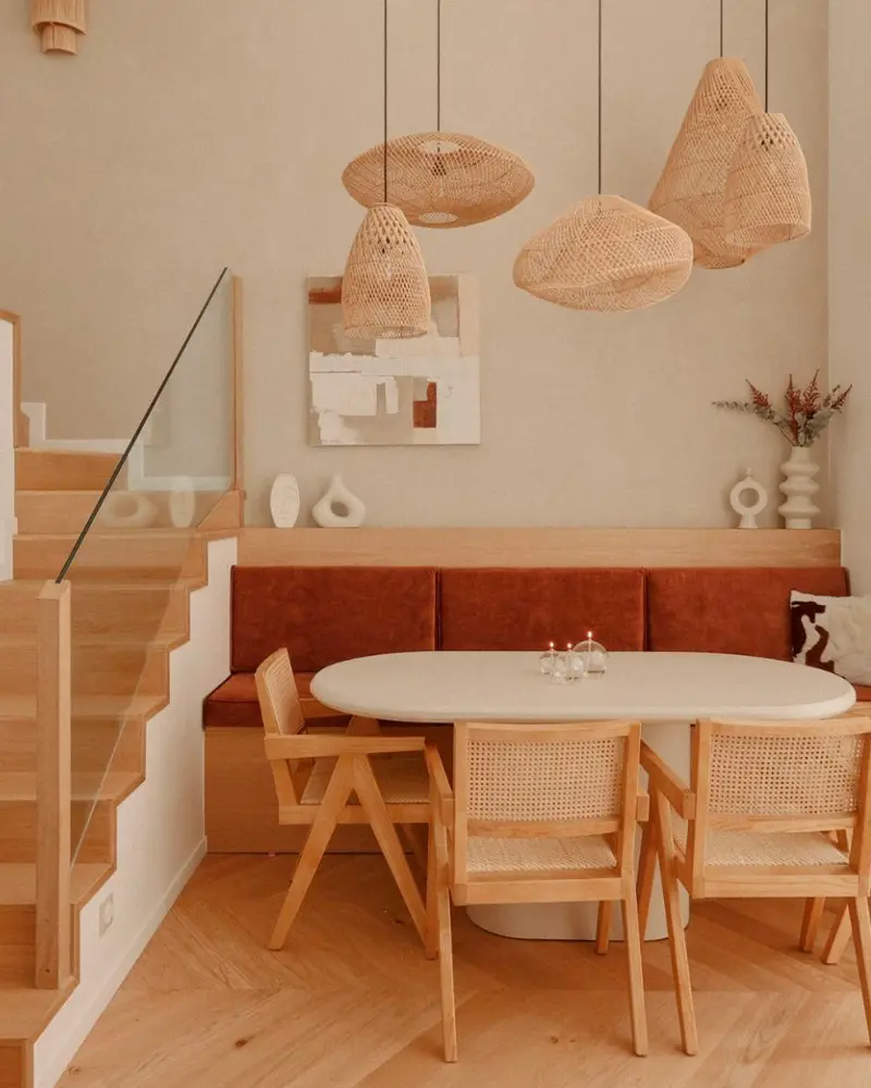 deco salle a manger moderne cannage