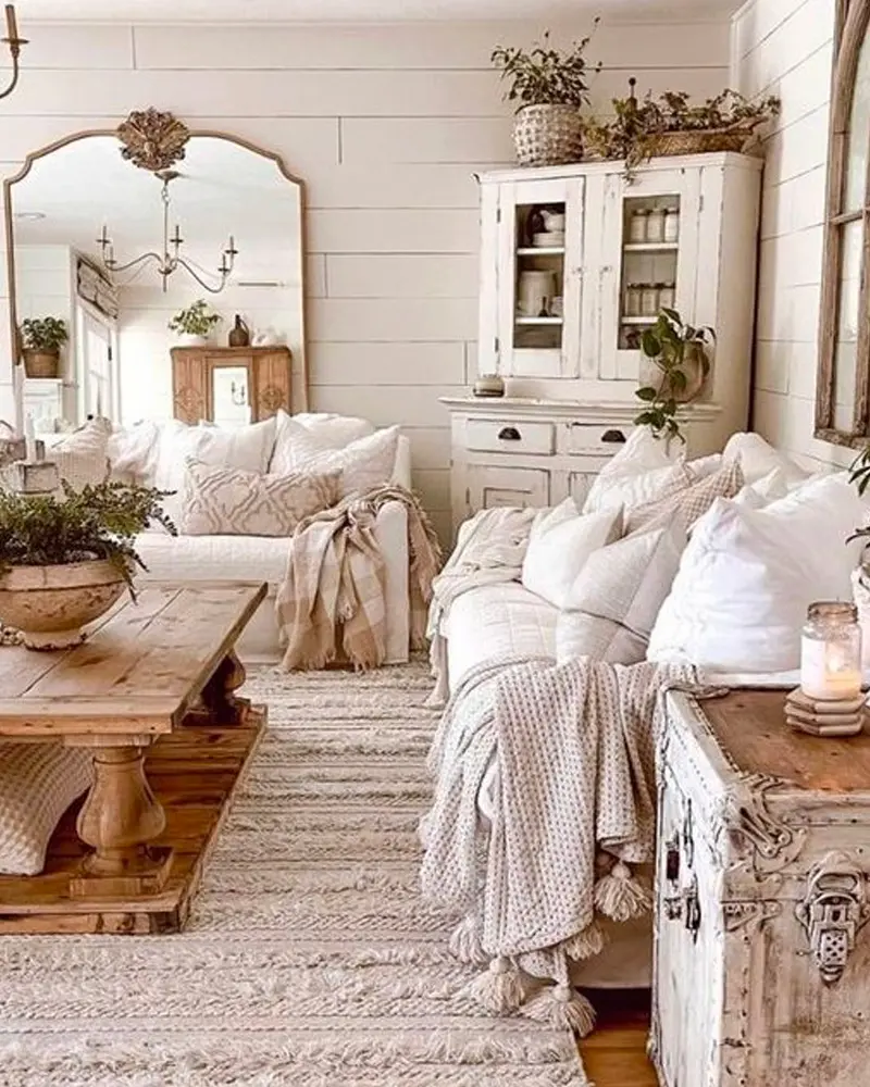 deco salon campagne blanc