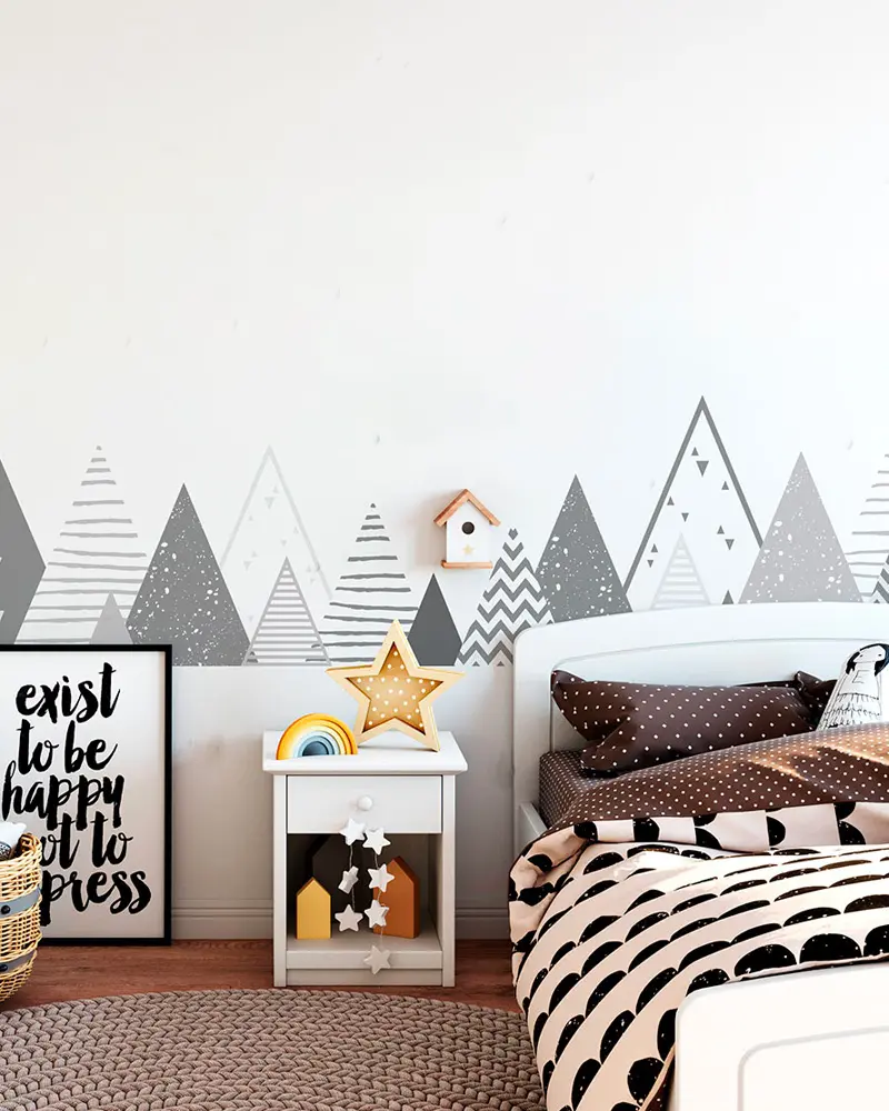 papier peint graphique deco chambre enfant scandinave
