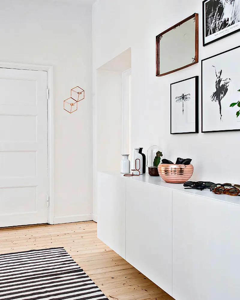 deco appartement scandinave vintage noir blanc entree