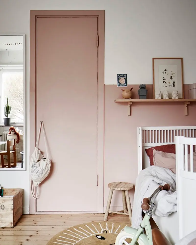 deco chambre bebe scandinave rose