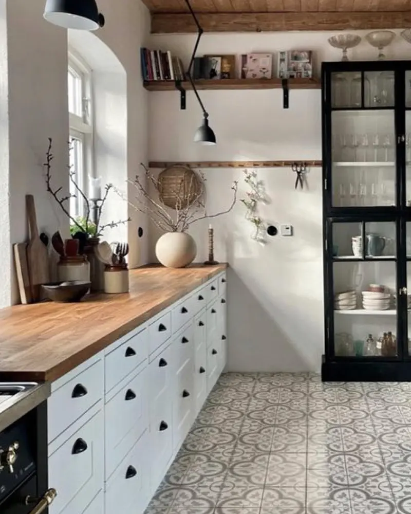 deco cuisine campagne noir blanc