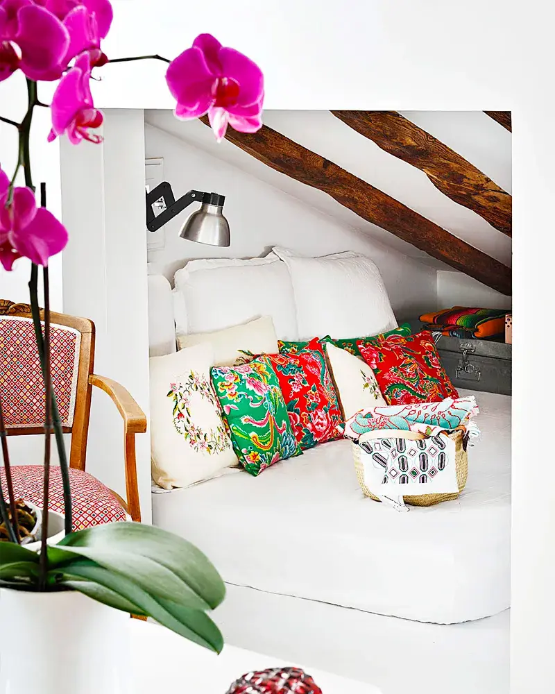 deco maison boheme rouge chambre