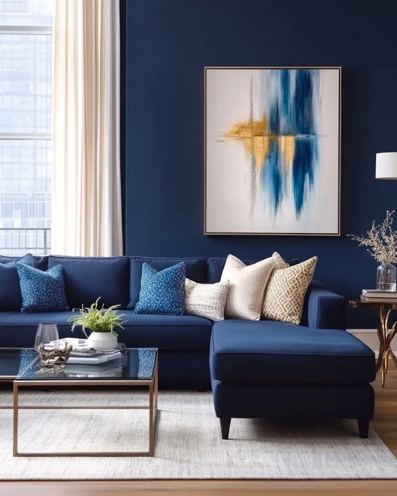 deco salon chic bleu