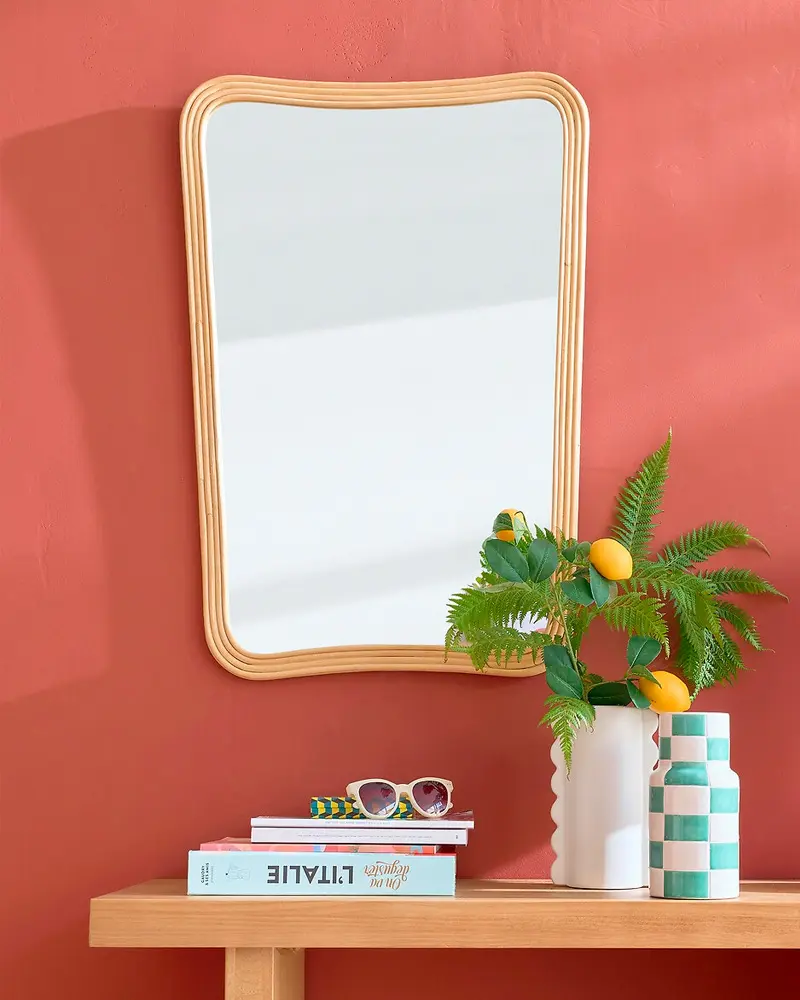 miroir rotin