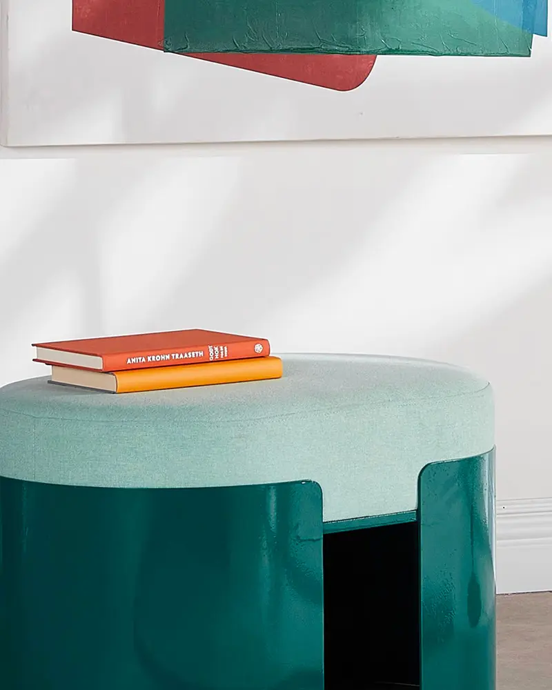 tabouret metal vert canard