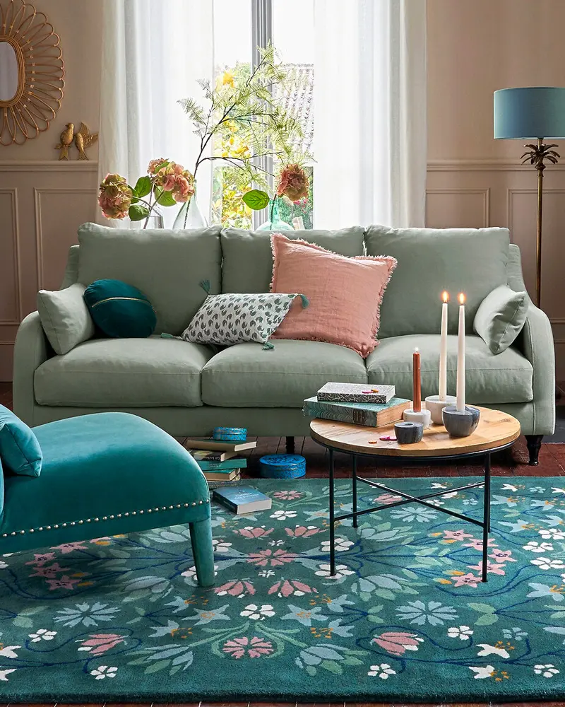 tapis floral vert