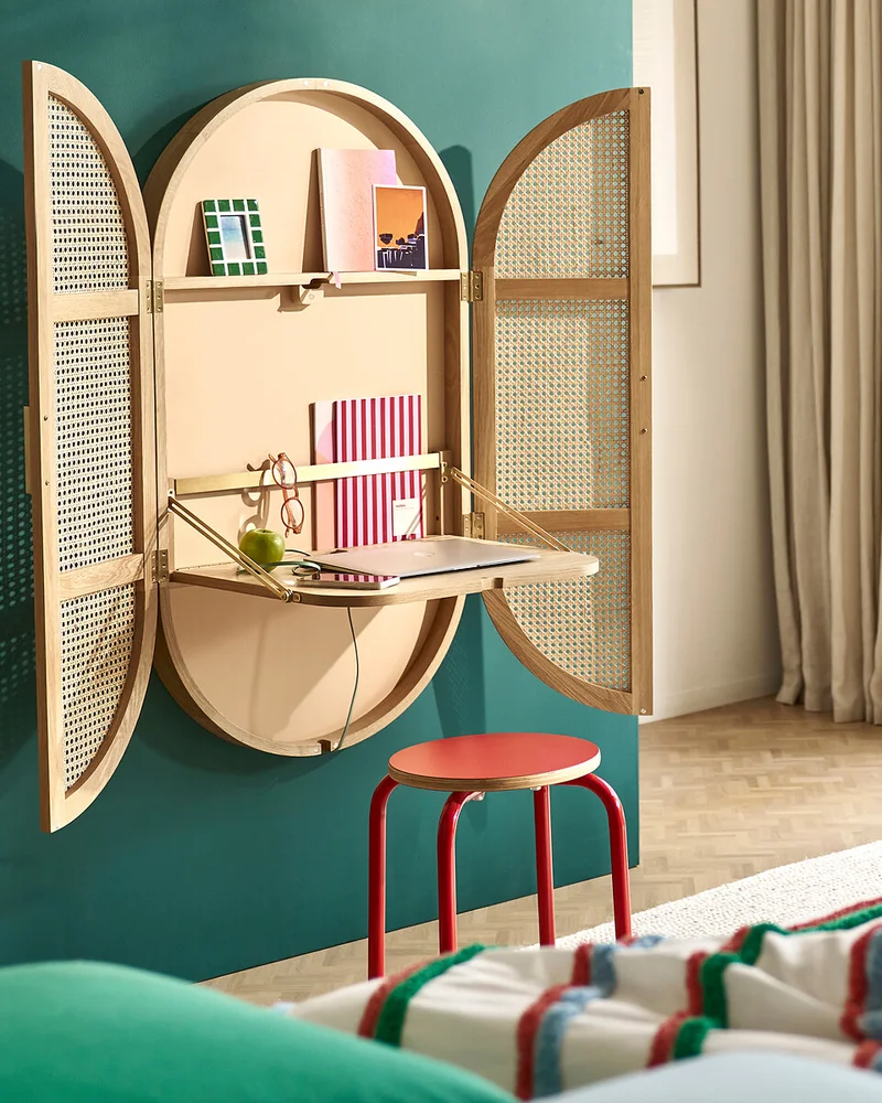 Bureau mural en cannage La Redoute