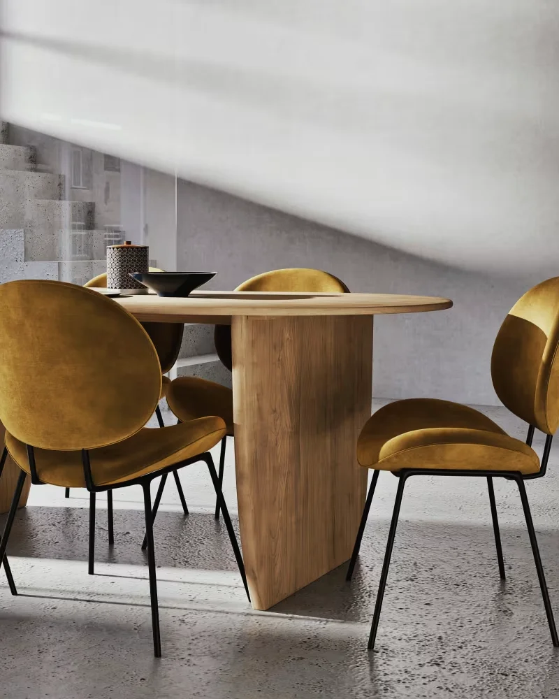 Chaise en velours jaune Maisons du Monde