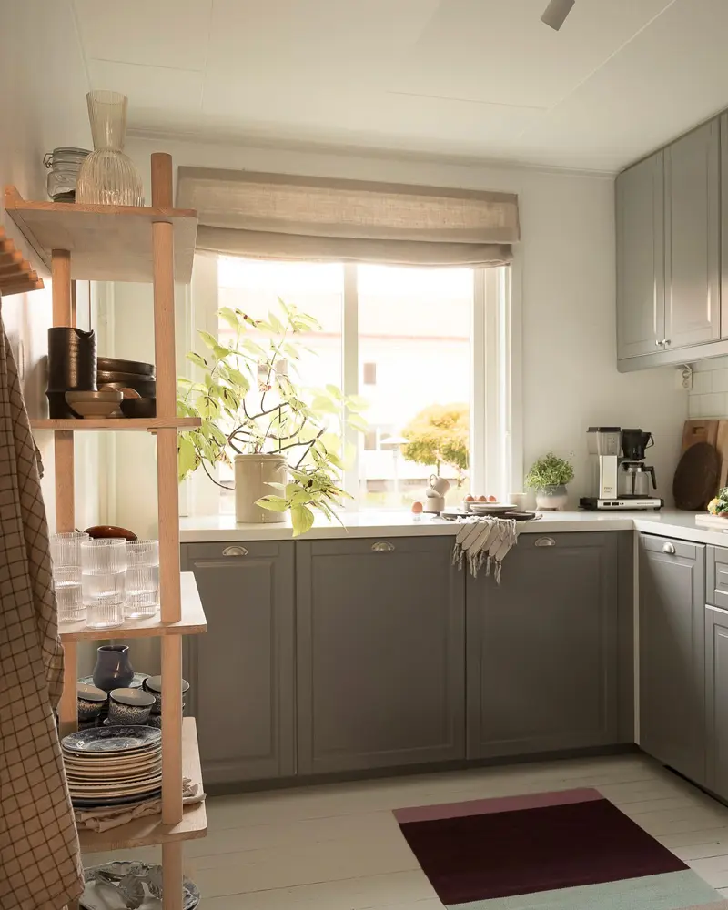 deco appartement naturel vert kaki cuisine