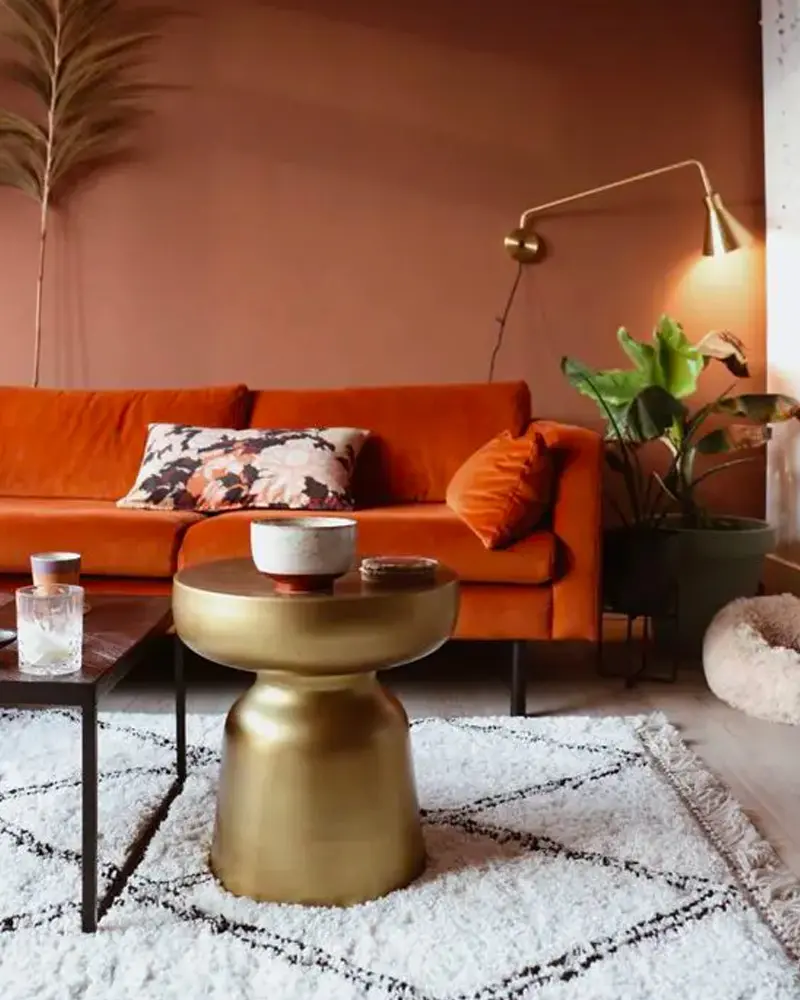 deco salon dore terracotta