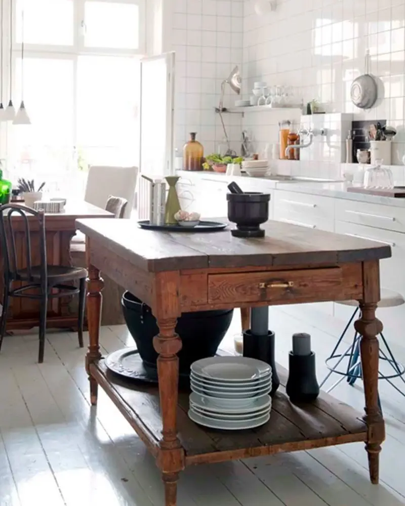 cuisine campagne blanc bois