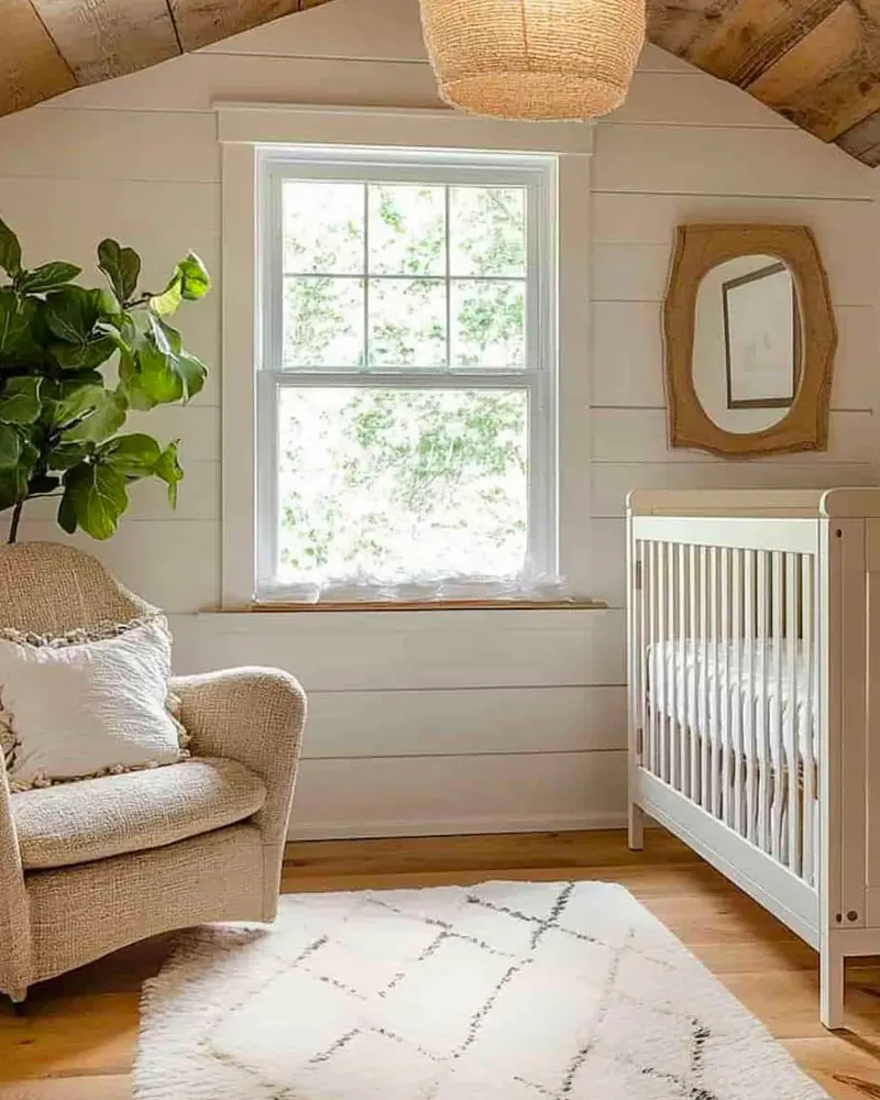 deco chambre bebe cabane bois nature